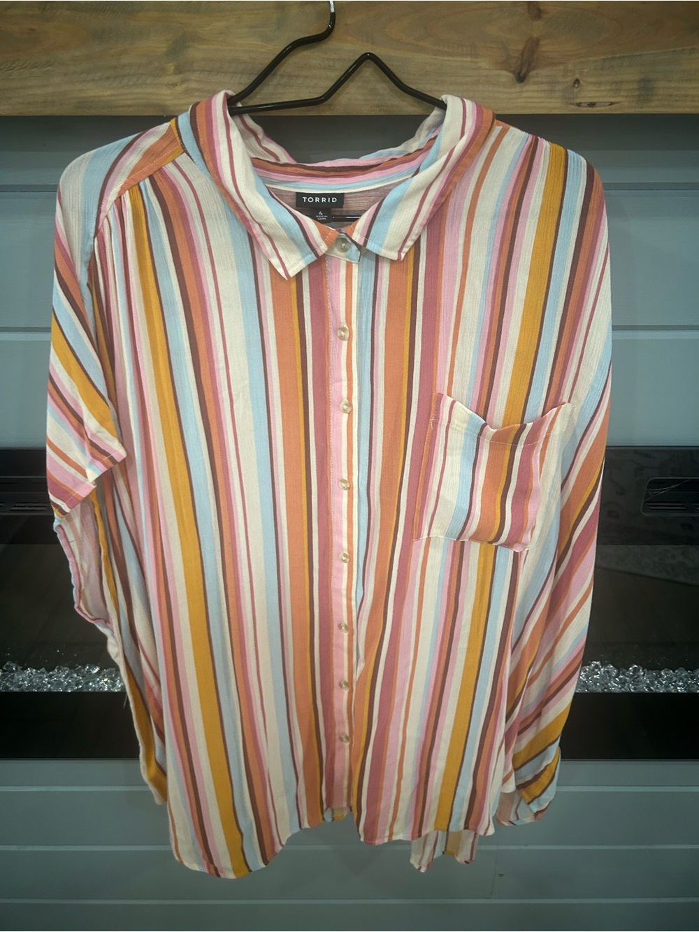 Torrid Crinkle Gauze Dolman Shirt